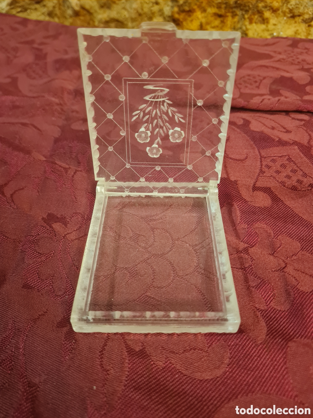 Cajas y cajitas met&aacute;licas: Antiguo tarjetero de metacrilato - Foto 2