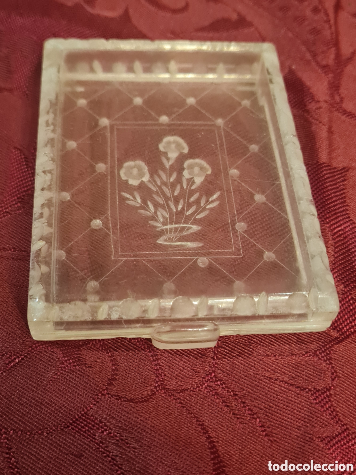 Cajas y cajitas met&aacute;licas: Antiguo tarjetero de metacrilato - Foto 4