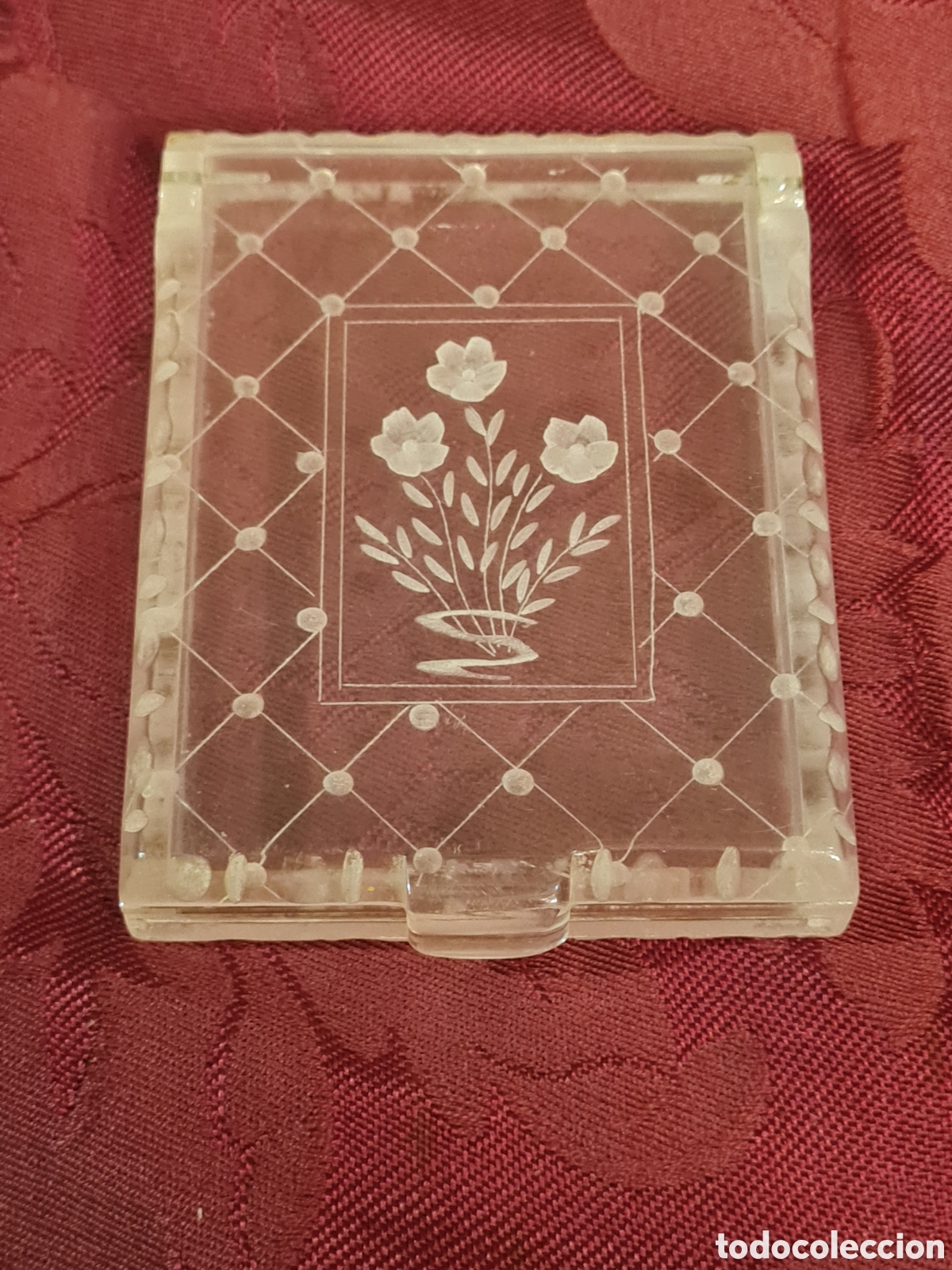 Cajas y cajitas met&aacute;licas: Antiguo tarjetero de metacrilato - Foto 1