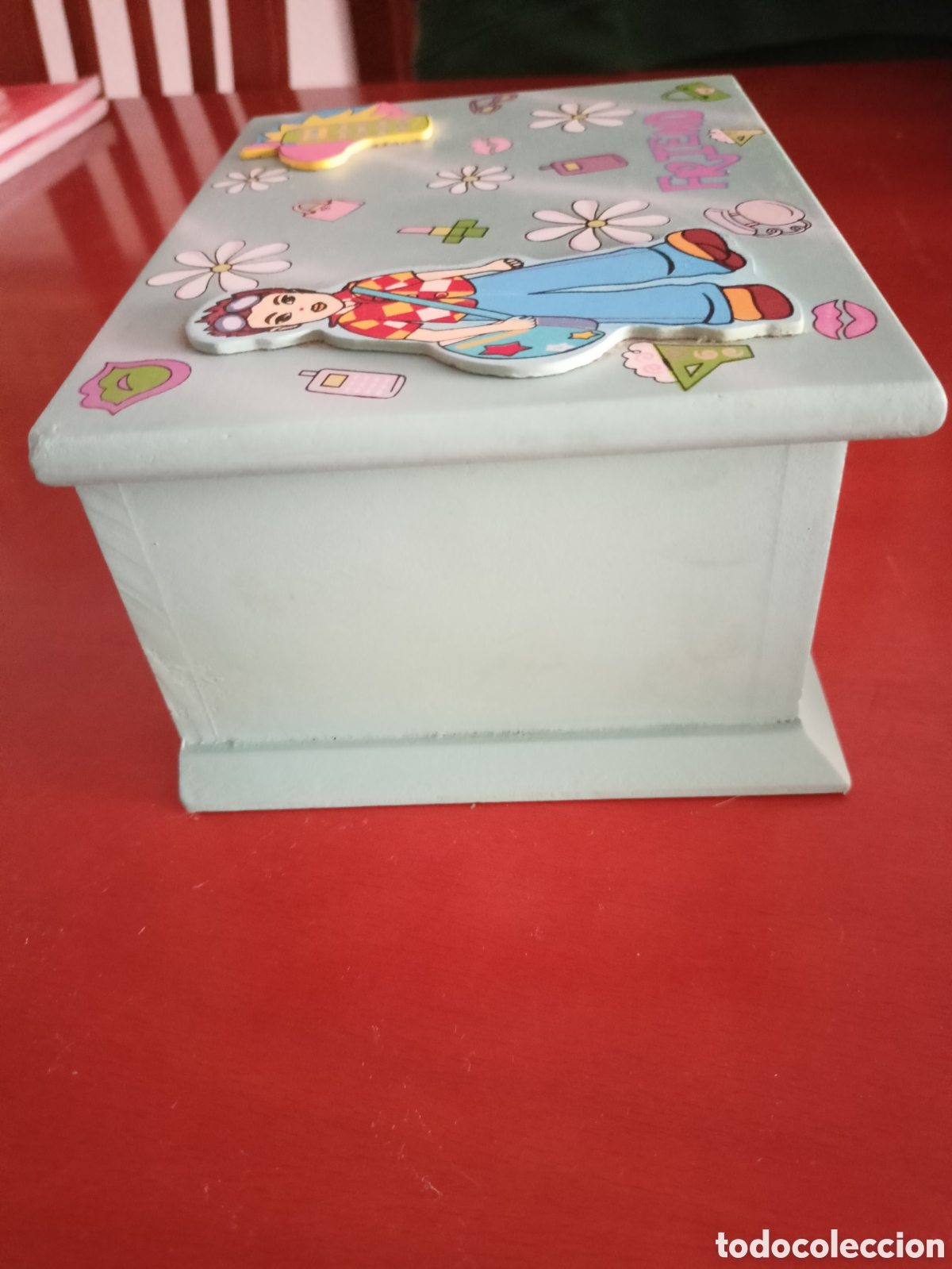Cajas y cajitas met&aacute;licas: Caja madera decorada Friend. Nuevo - Foto 5