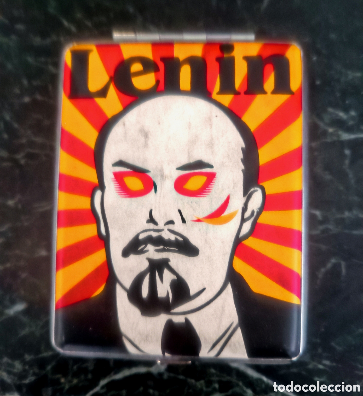 Cajas y cajitas met&aacute;licas: Pitillera met&aacute;lica de Lenin. - Foto 4