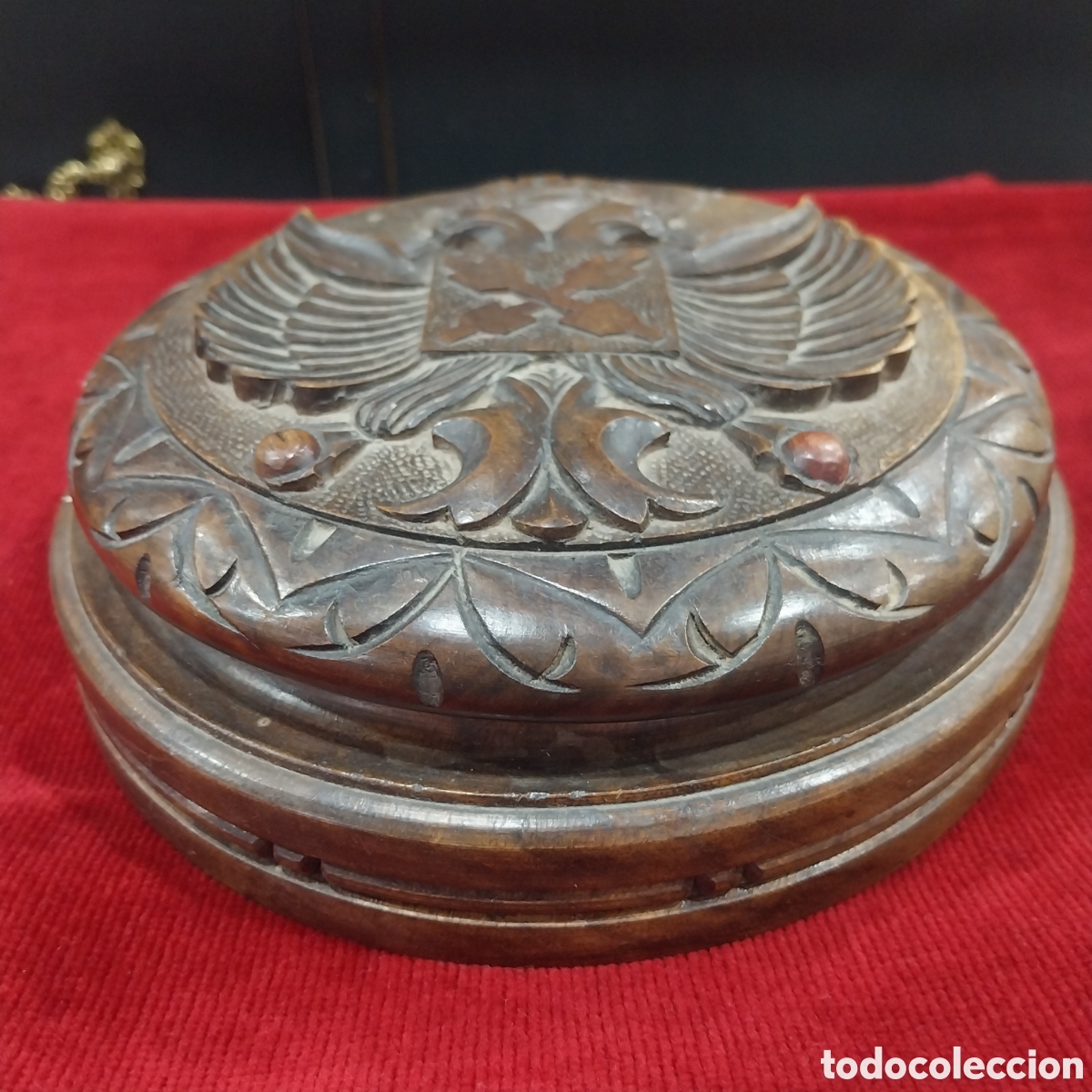 Cajas y cajitas met&aacute;licas: Caja de madera tallada a mano - Foto 2