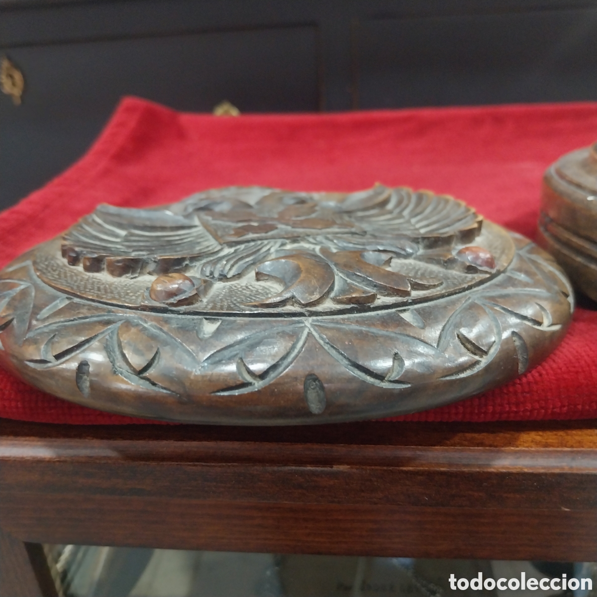 Cajas y cajitas met&aacute;licas: Caja de madera tallada a mano - Foto 5