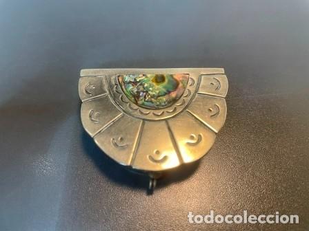 Casse e cassette metalliche: PASTILLERO DE ALPACA DE MEXICO CON INCRUSTACION DE ABULON - 4,5x3,5x1,5 CM