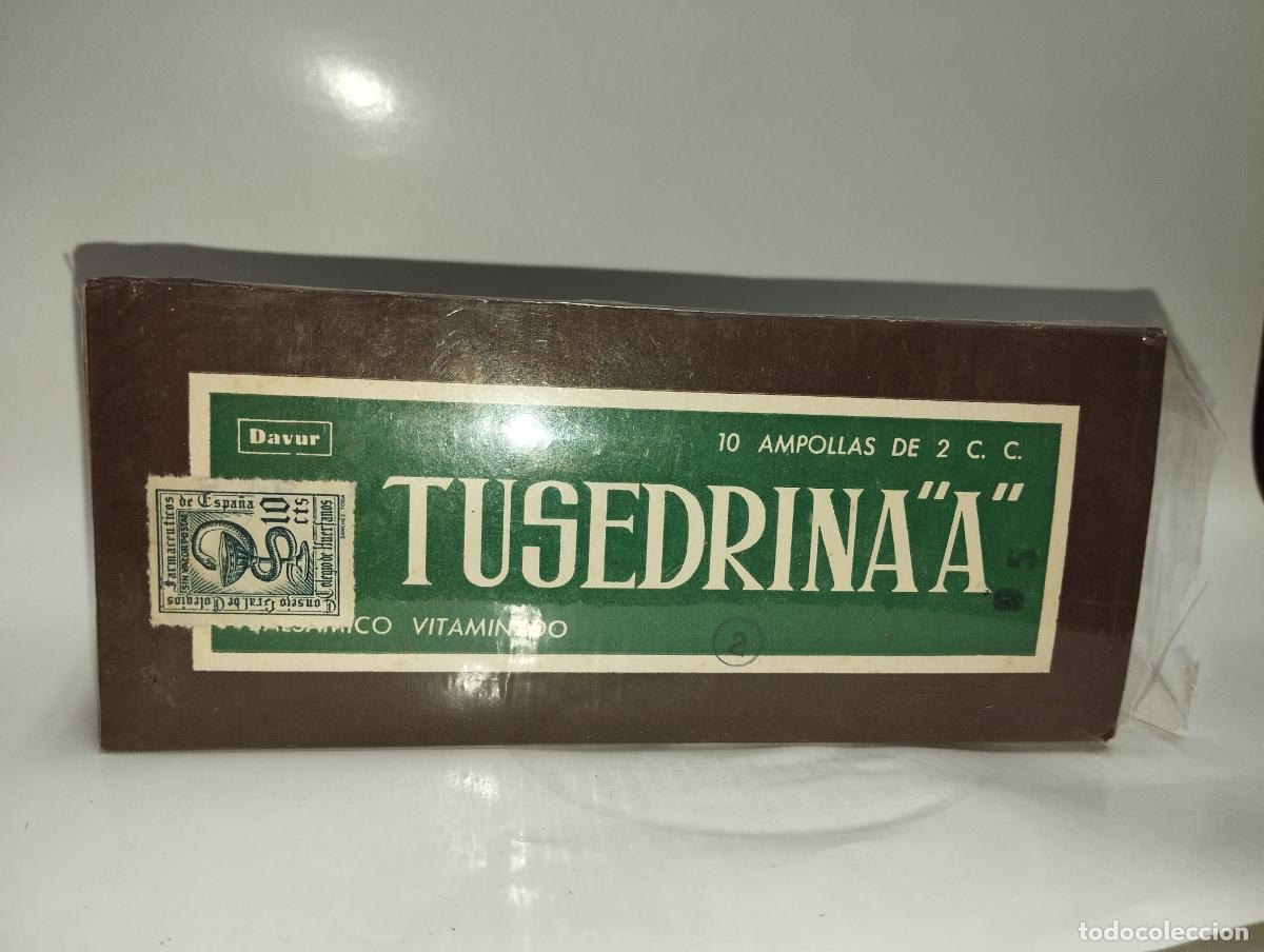 Bo&icirc;tes et petites bo&icirc;tes m&eacute;talliques: CAJA DE FARMACIA TUSEDRINA A // MEDICAMENTO ANTIGUO