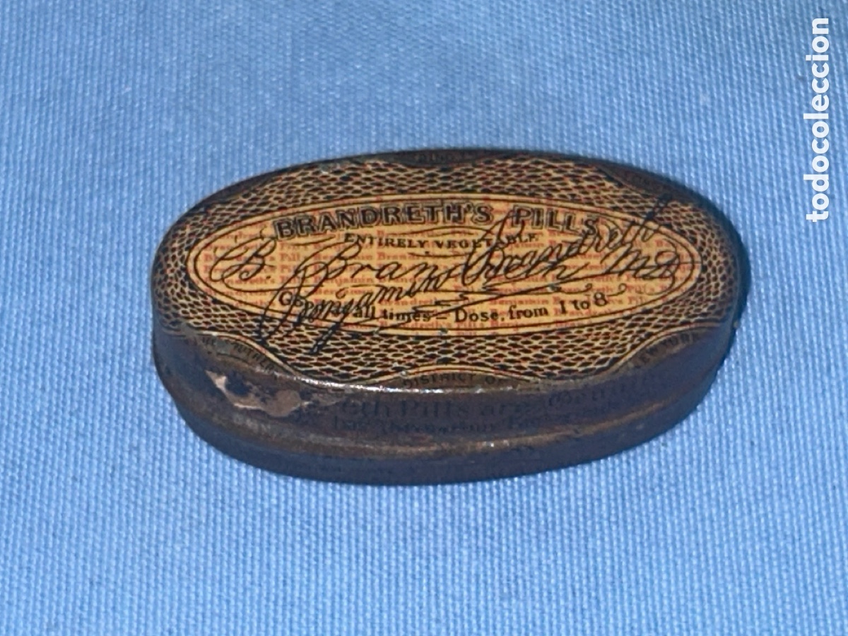Cajas y cajitas met&aacute;licas: ANTIGUA CAJA METALICA DR BRANDRETHS PILLS ENTIRELY VEGETABLE