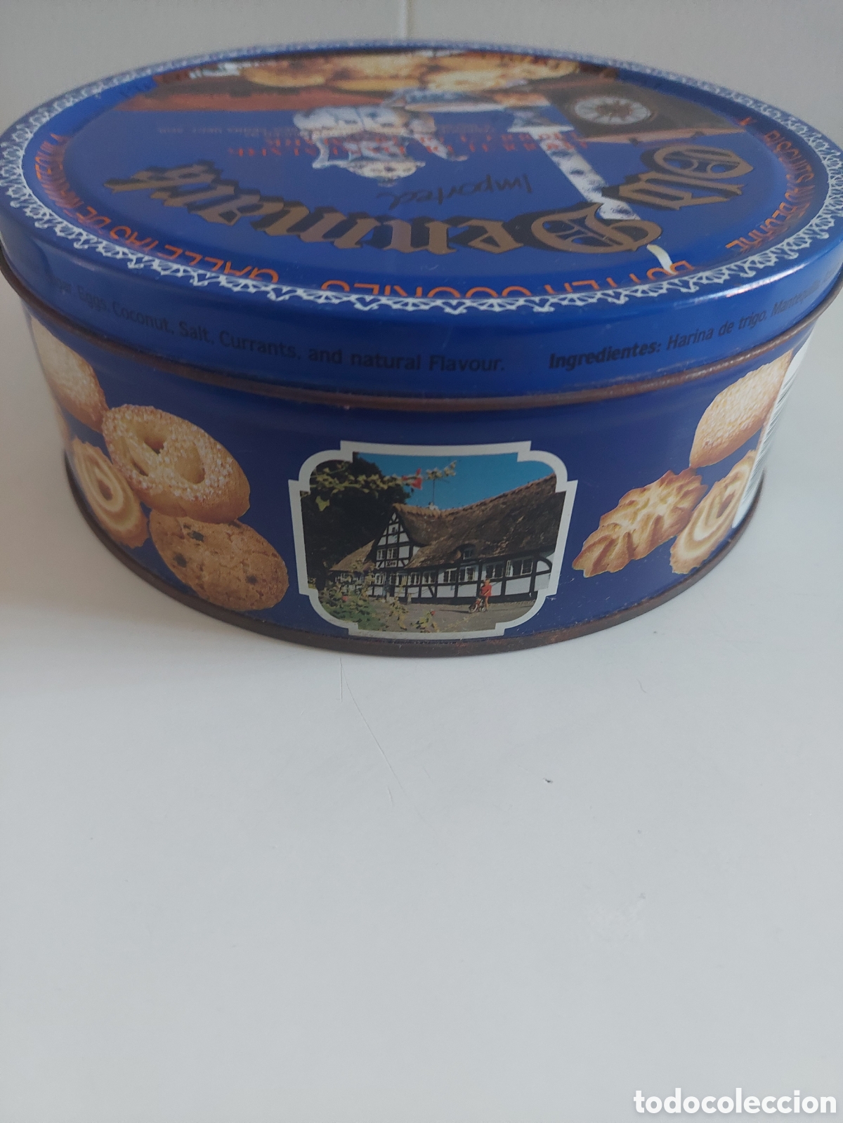 Cajas y cajitas met&aacute;licas: Caja de galletas antigua - Foto 1