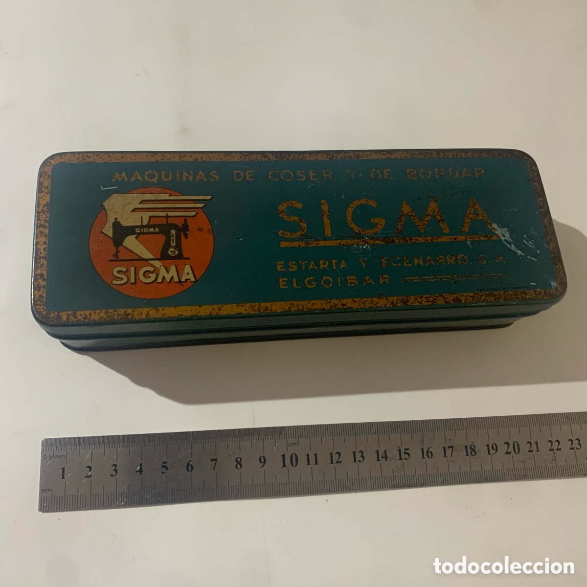 Casse e cassette metalliche: antigua caja de metal maquinas de coser sigma elgoibar