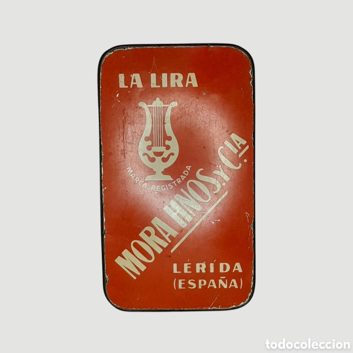 Cajas y cajitas met&aacute;licas: Antigua lata serigrafiada de membrillo marca La Lira