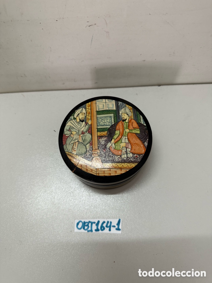 Cajas y cajitas met&aacute;licas: Caja de madera antigua persa - Foto 2