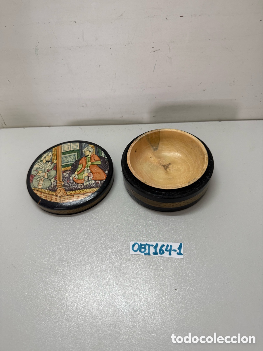 Cajas y cajitas met&aacute;licas: Caja de madera antigua persa - Foto 3