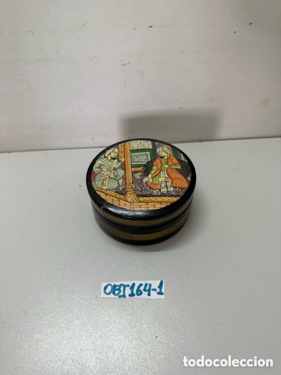 Cajas y cajitas met&aacute;licas: Caja de madera antigua persa - Foto 1
