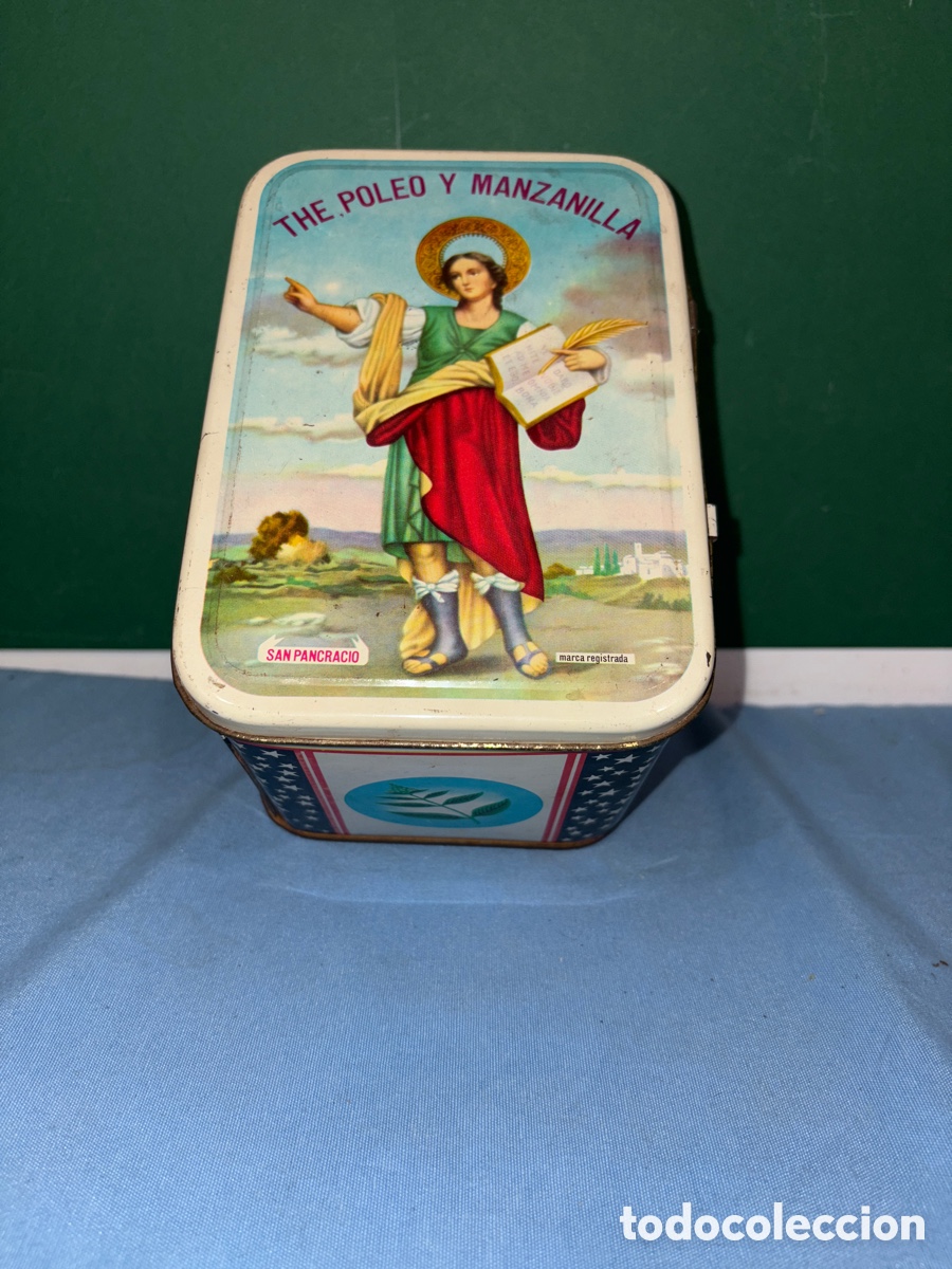 Cajas y cajitas met&aacute;licas: CAJA DE CHAPA,THE POLEO Y MANZANILLA,*SAN PANCRACIO*MARCA REGISTRADA*NOVELDA,VER FOTOS