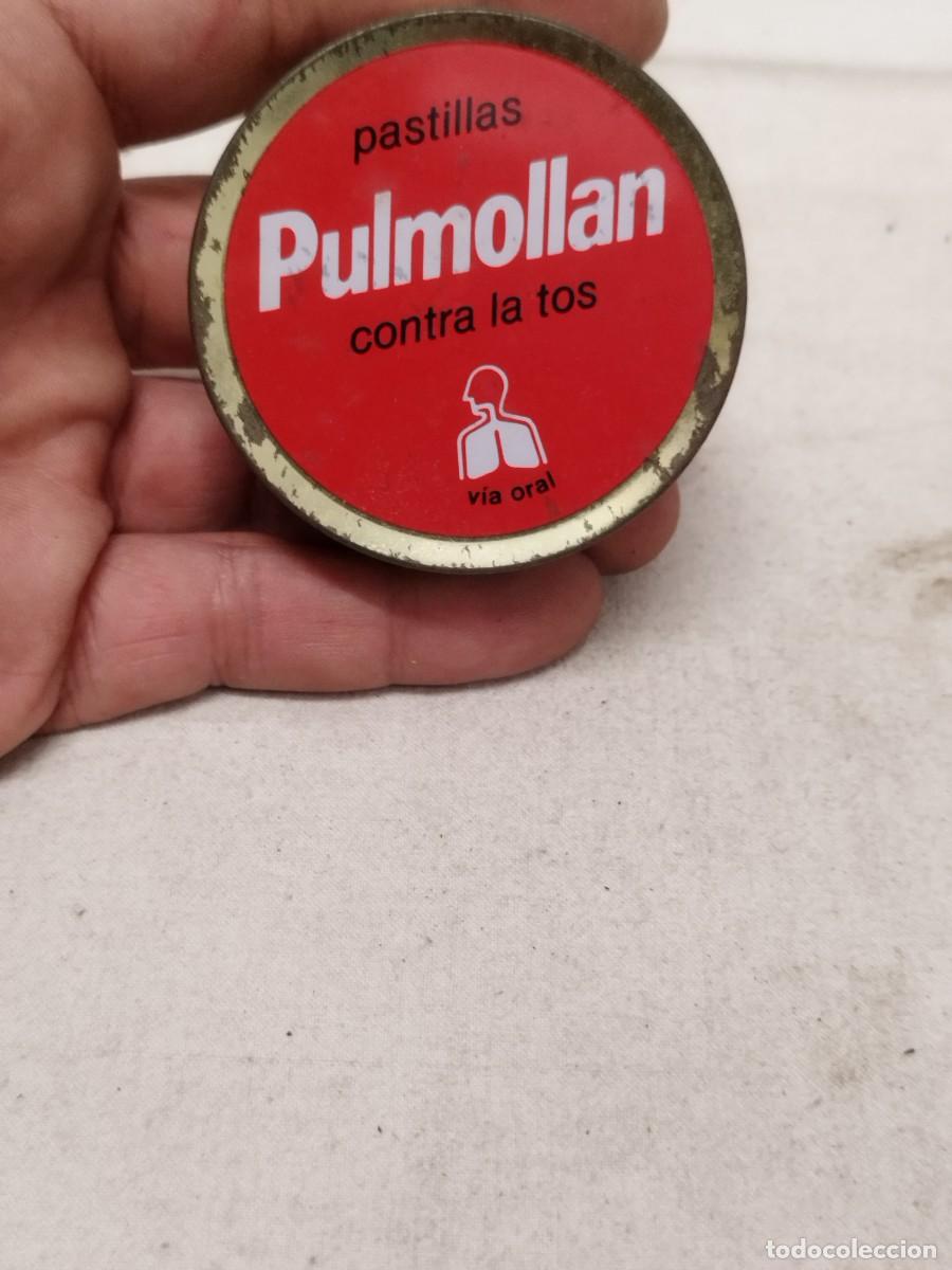 Cajas y cajitas met&aacute;licas: Antigua caja met&aacute;lica de pastillas Pulmollan. Contra la tos, v&iacute;a oral.