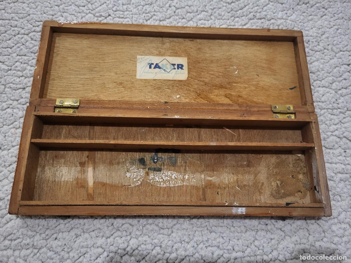 Cajas y cajitas met&aacute;licas: ANTIGUO ESTUCHE ESCOLAR DE MADERA - Foto 4