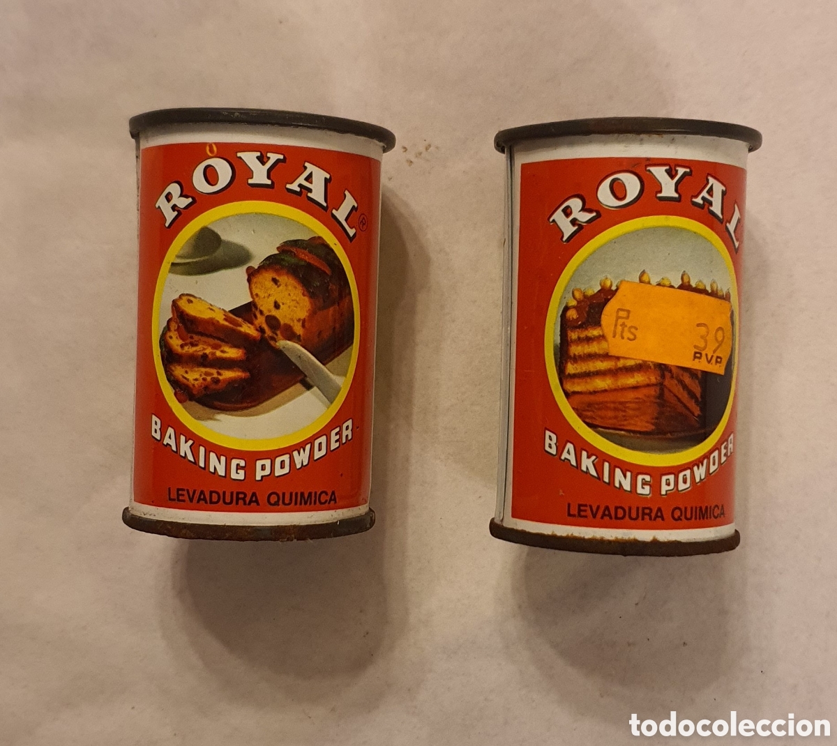 Caixas e caixinhas met&aacute;licas: 2 Antiguas latas Levadura Royal