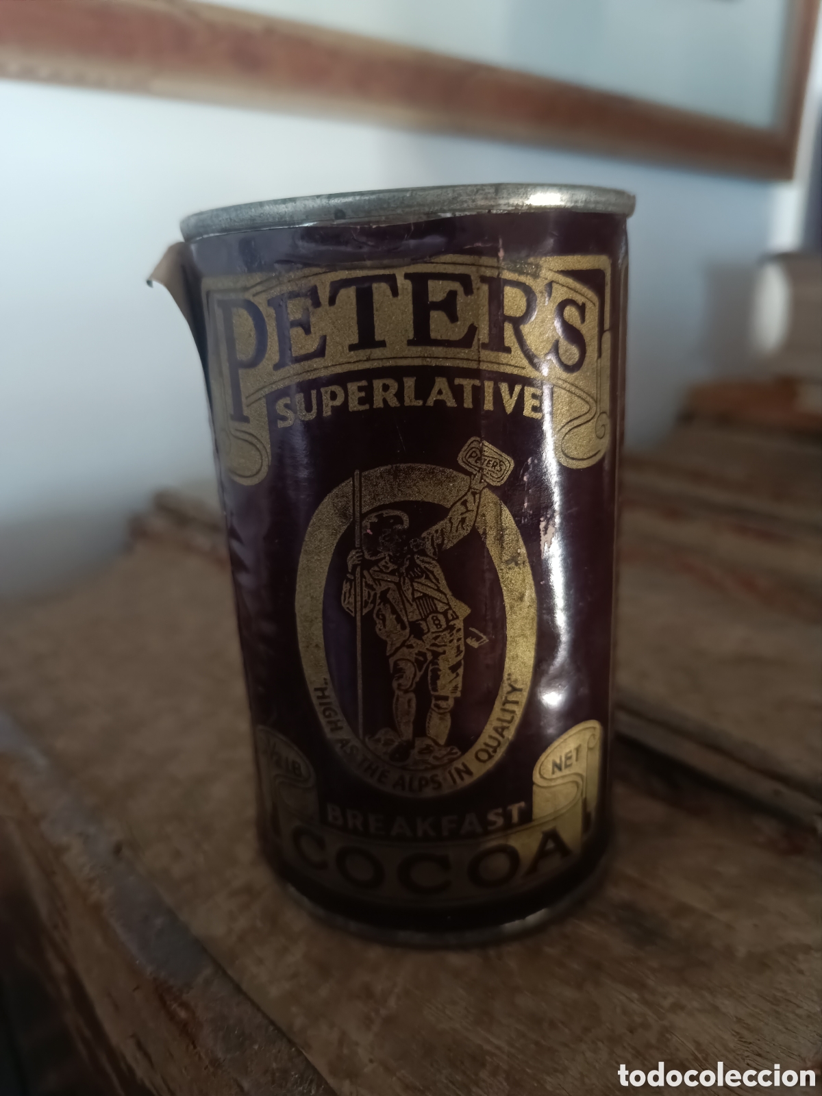Caixas e caixinhas met&aacute;licas: LATA VINTAGE PETER'S COCOA PREPARED IN ENGLAND. A&Ntilde;OS 40-50 MARCA CHOCOLATE ORIGEN EN SUIZA