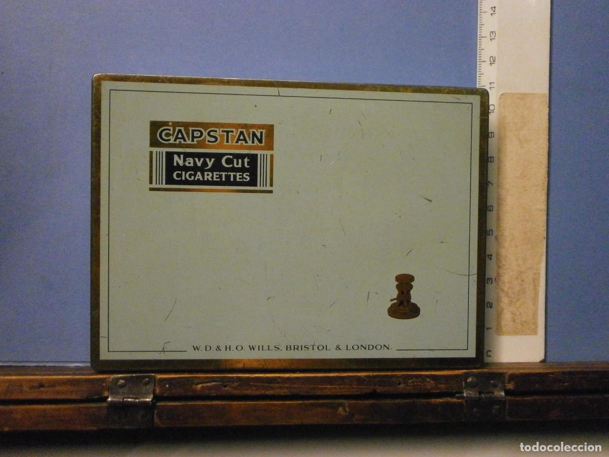 Cajas y cajitas met&aacute;licas: antigua caja lata de tabaco capstan navy cut cigarettes