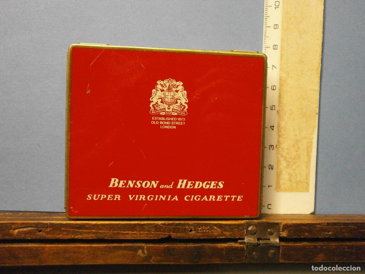 Cajas y cajitas met&aacute;licas: antigua caja lata de tabaco benson and hedges