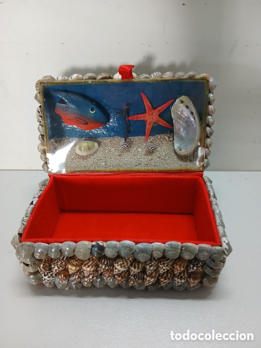 Cajas y cajitas met&aacute;licas: Caja joyero de conchas marinas - Foto 2