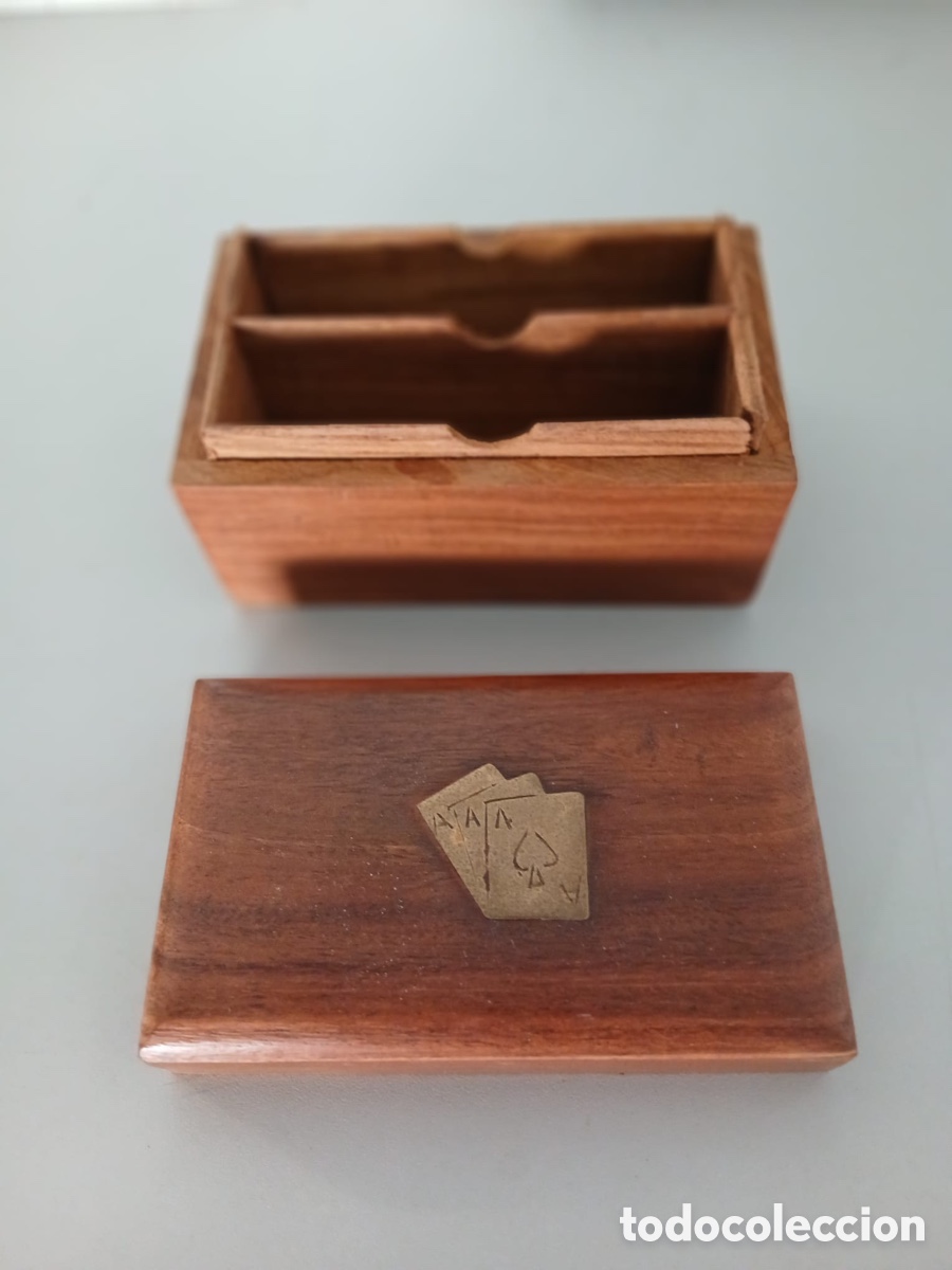 Cajas y cajitas met&aacute;licas: Cajas estuches de madera para naipes - Foto 2