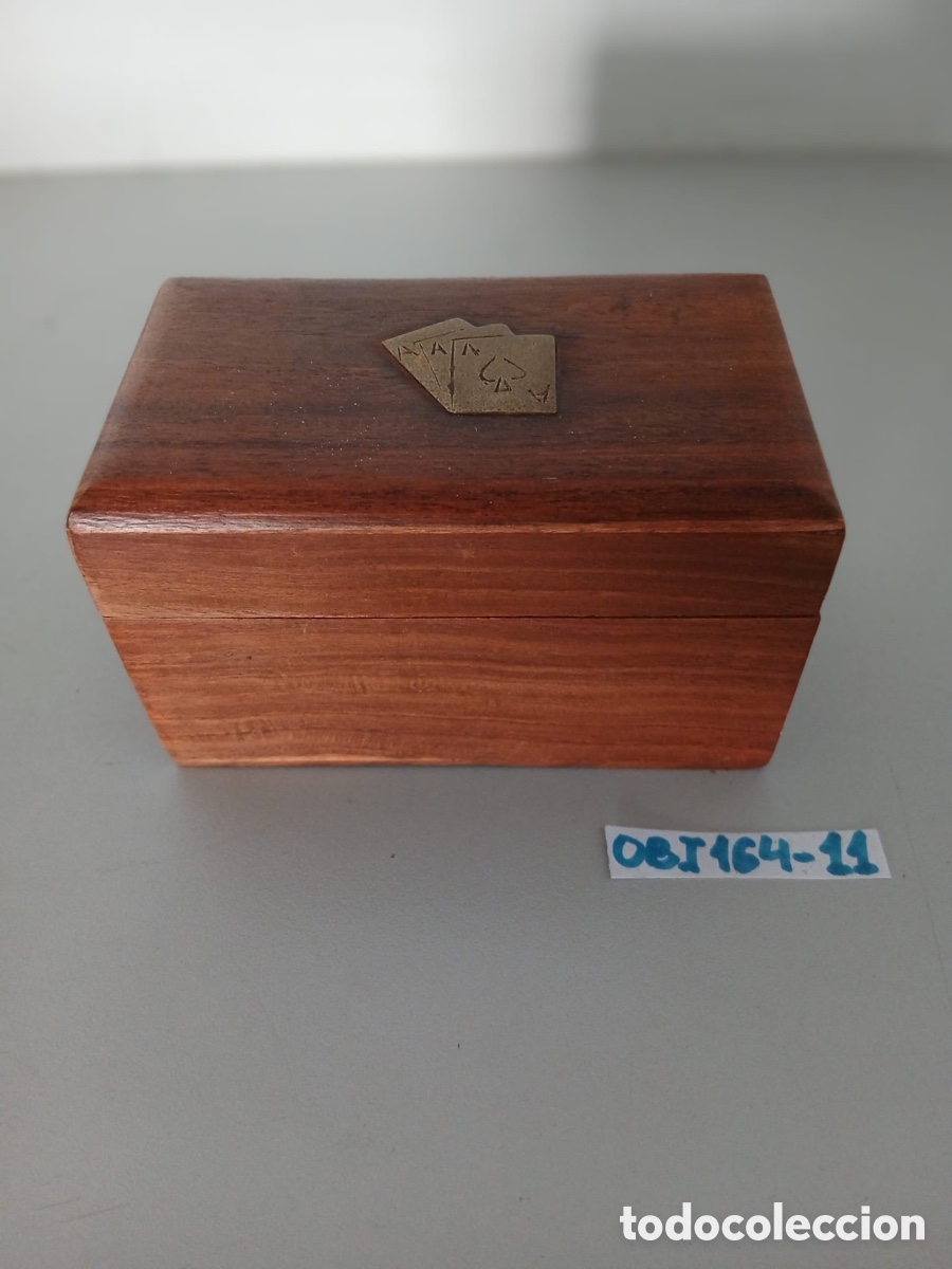 Cajas y cajitas met&aacute;licas: Cajas estuches de madera para naipes - Foto 1