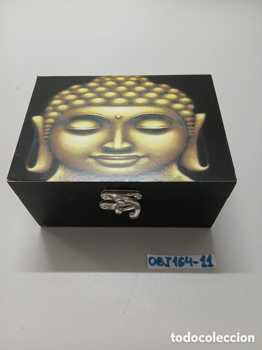 Cajas y cajitas met&aacute;licas: Caja joyero de madera buda - Foto 1