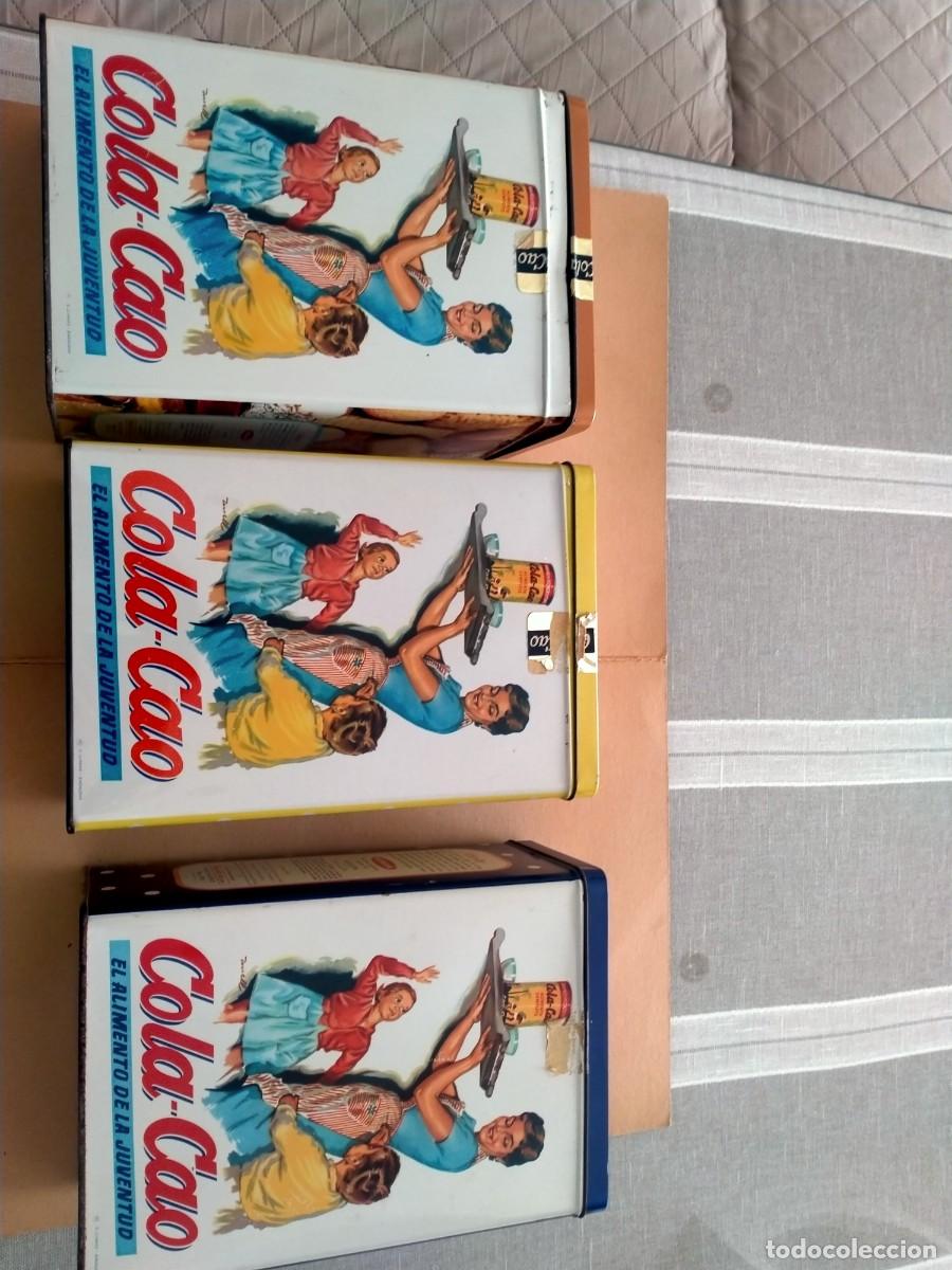 Cajas y cajitas met&aacute;licas: latas de cola cao antiguas - Foto 1