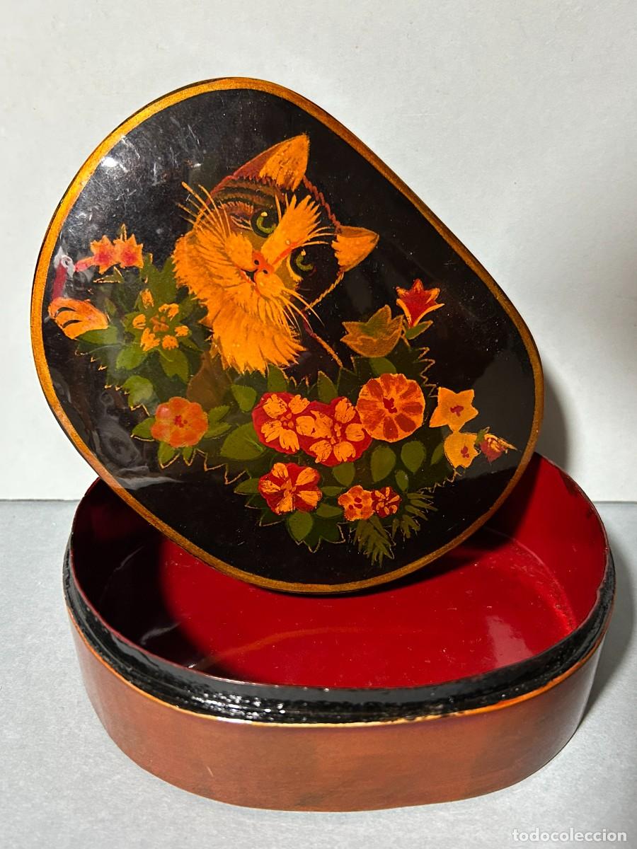 Cajas y cajitas met&aacute;licas: Caja de madera lacada vintage - Foto 2
