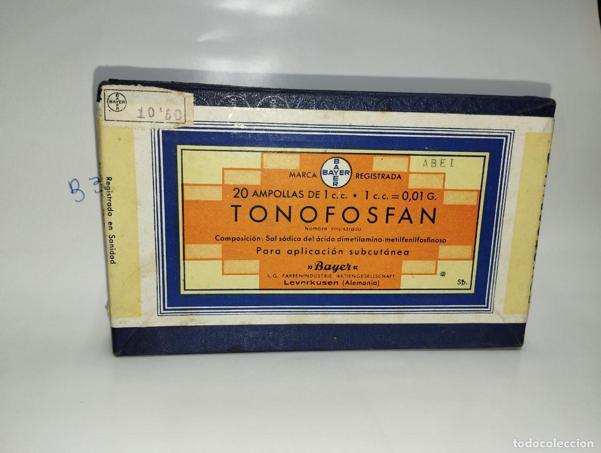 Boxes and metal boxes: CAJA DE FARMACIA TOOSFOSFAN DE BAYER // MEDICAMENTO ANTIGUO