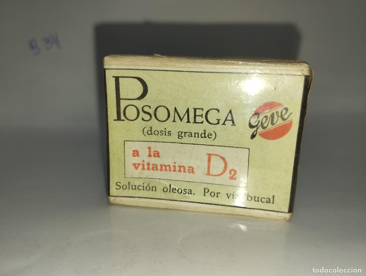Boxes and metal boxes: CAJA DE FARMACIA POSOMEGA GEVE // MEDICAMENTO ANTIGUO