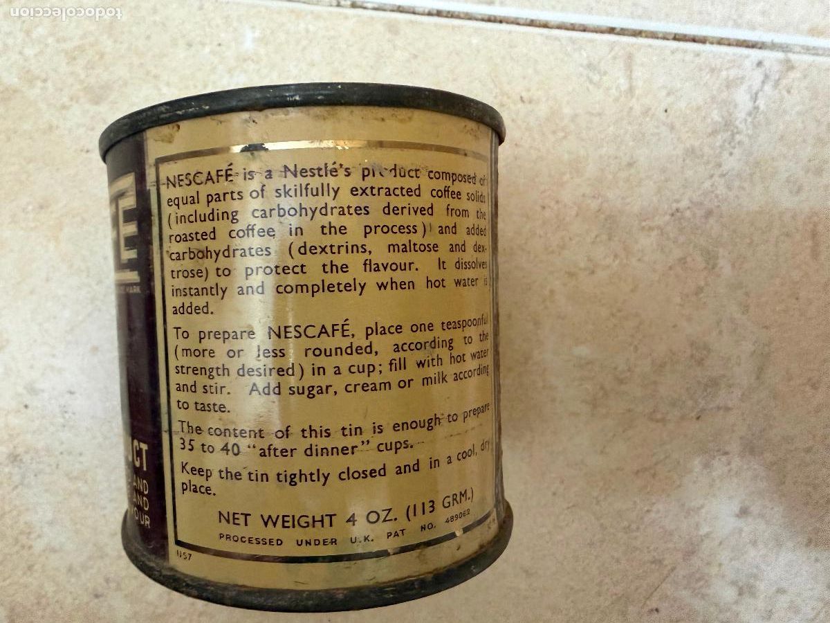 Cajas y cajitas met&aacute;licas: Antigua lata de nescafe - Foto 3