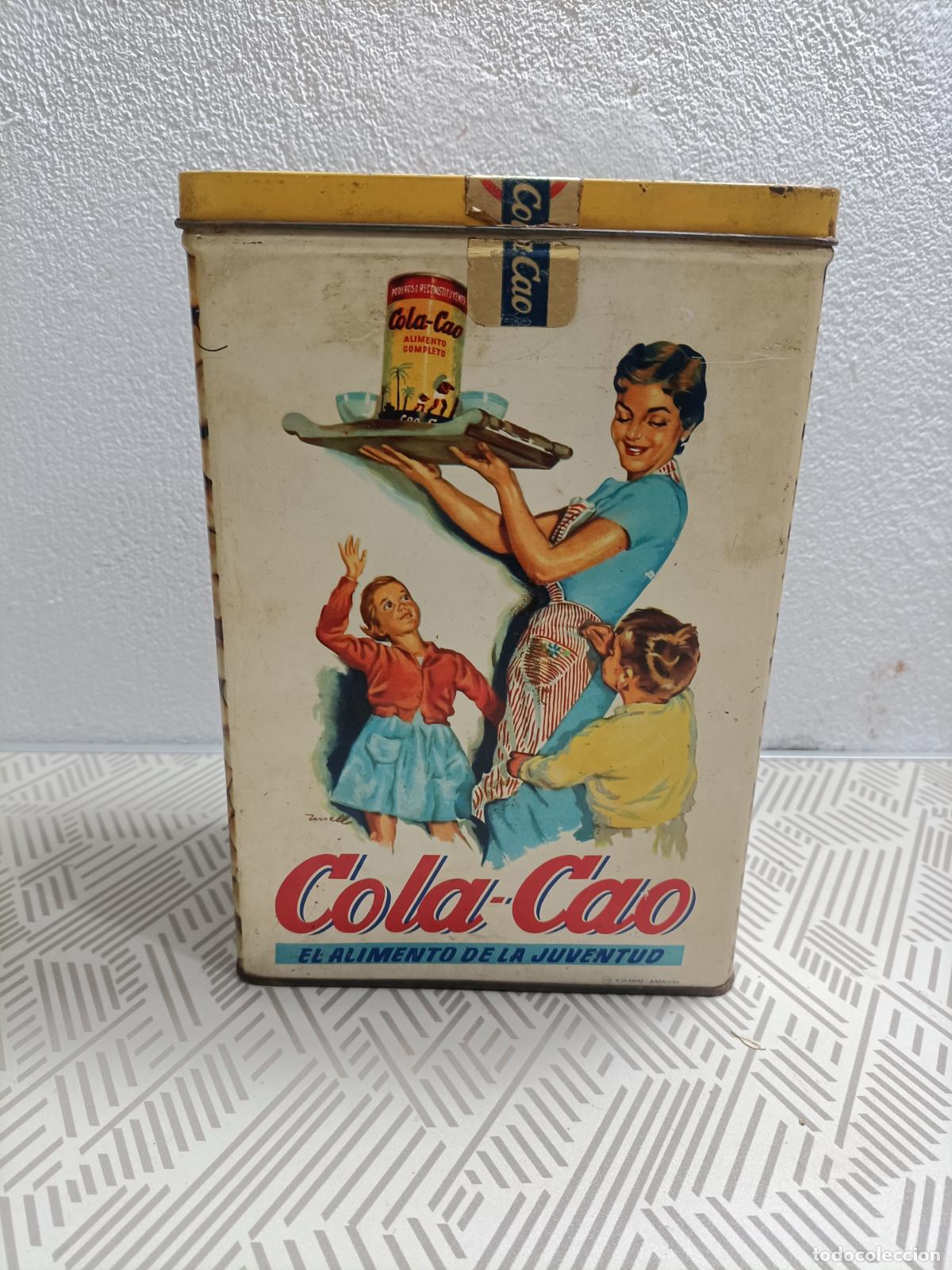 Cajas y cajitas met&aacute;licas: Antigua lata de cola cao - Foto 1