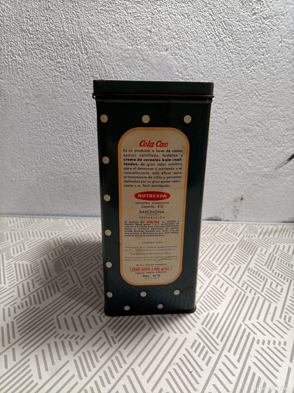 Cajas y cajitas met&aacute;licas: Antigua lata de cola cao - Foto 2