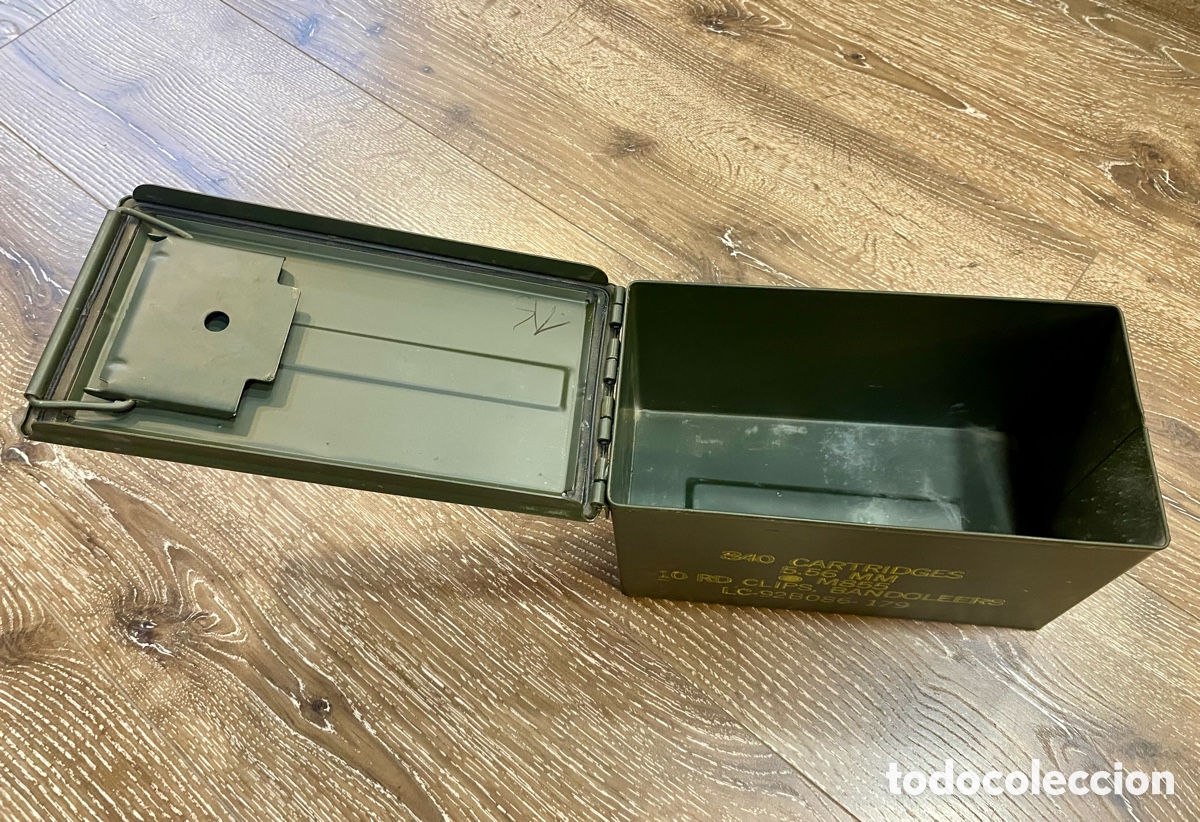 Cajas y cajitas met&aacute;licas: Caja de municion militar. Ejercito - Foto 2