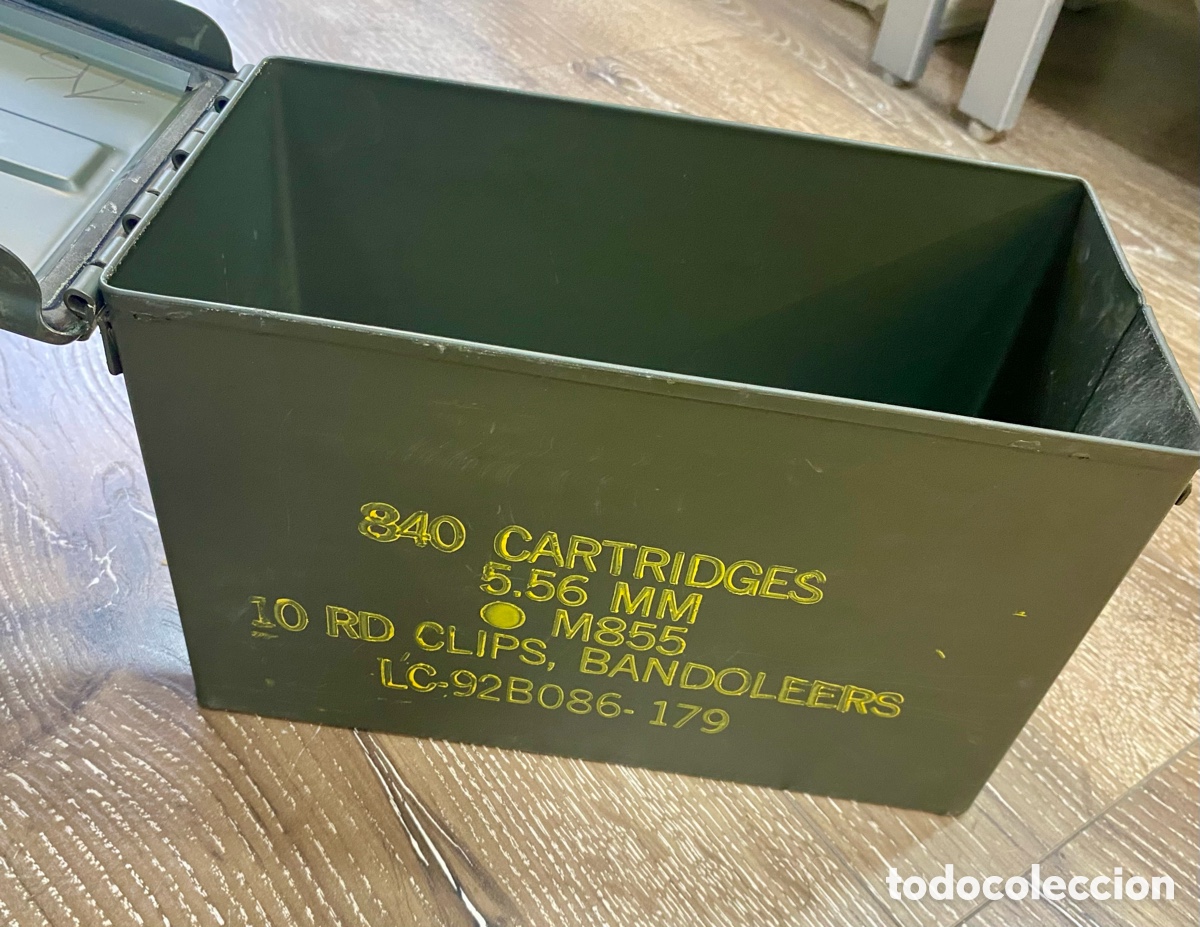 Cajas y cajitas met&aacute;licas: Caja de municion militar. Ejercito - Foto 3