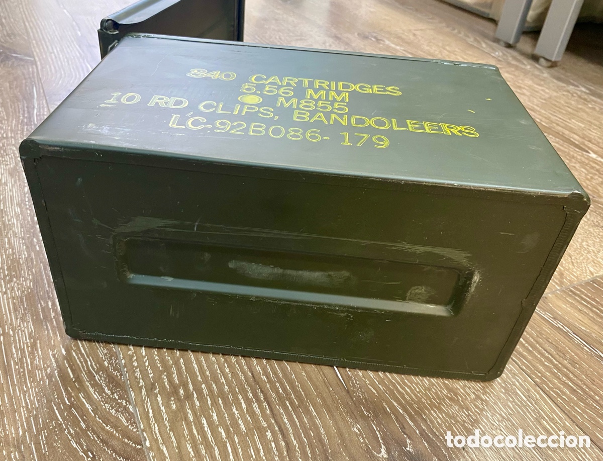 Cajas y cajitas met&aacute;licas: Caja de municion militar. Ejercito - Foto 5