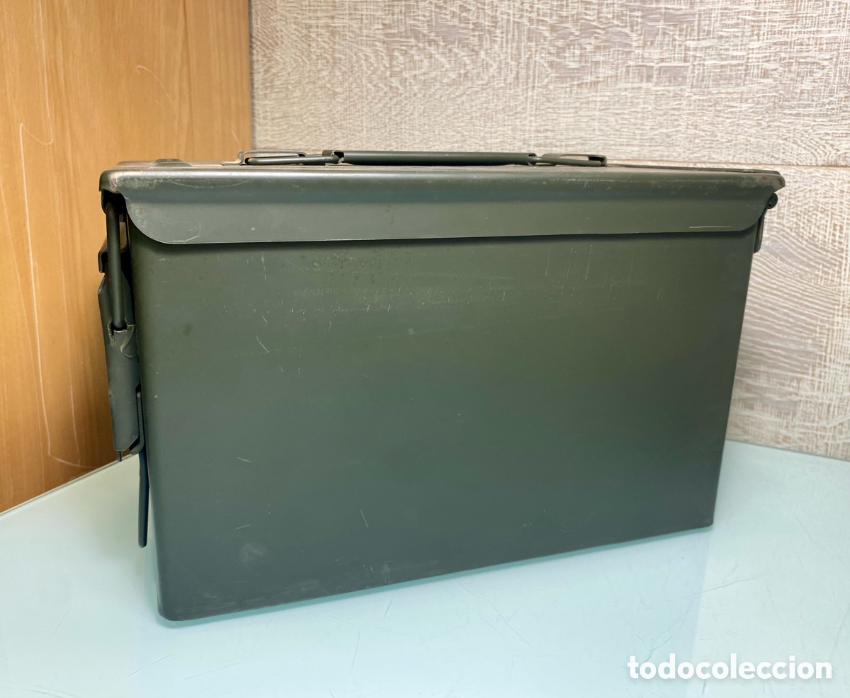 Cajas y cajitas met&aacute;licas: Caja de municion militar. Ejercito - Foto 6