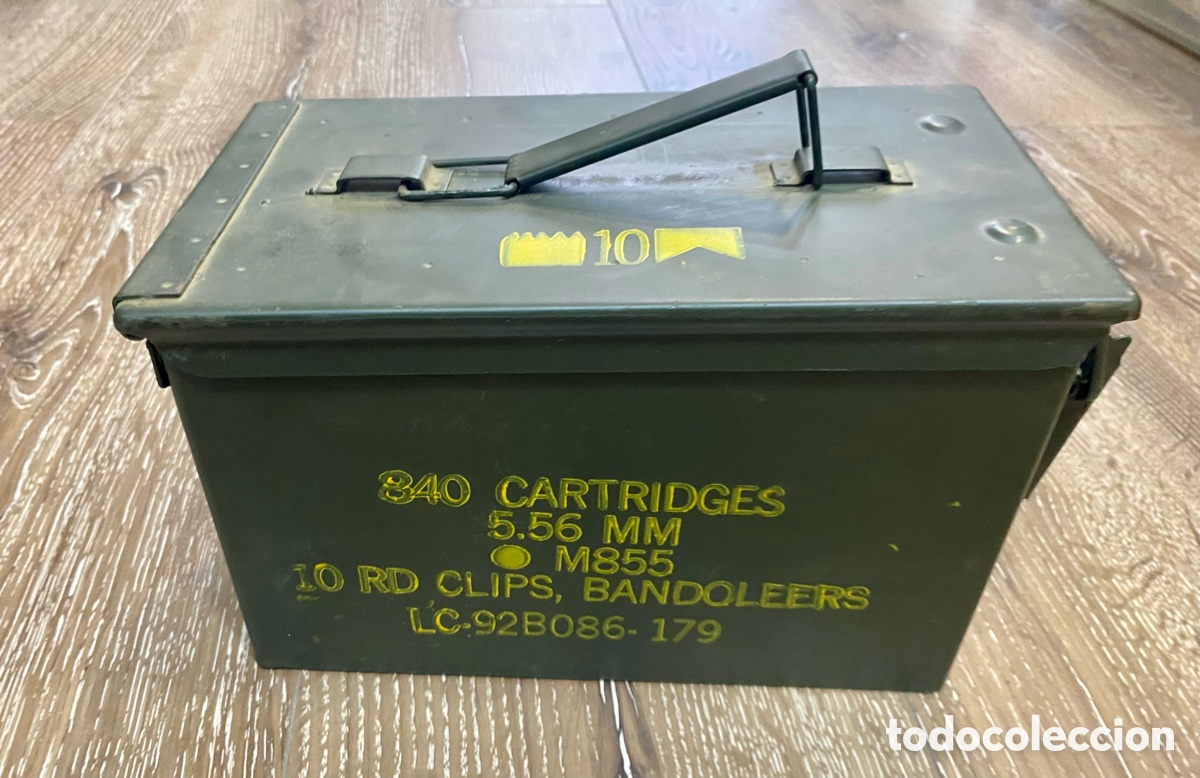 Cajas y cajitas met&aacute;licas: Caja de municion militar. Ejercito - Foto 7