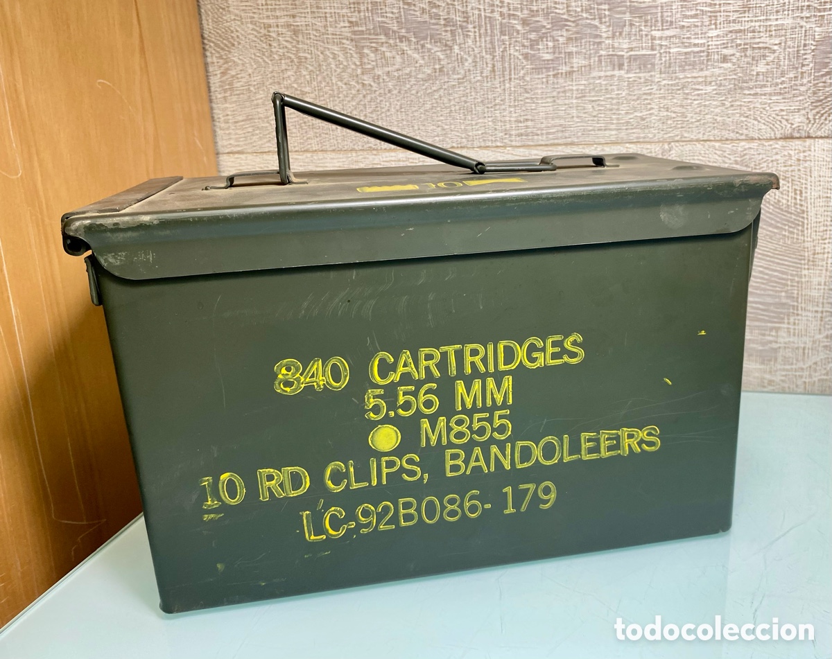 Cajas y cajitas met&aacute;licas: Caja de municion militar. Ejercito - Foto 1