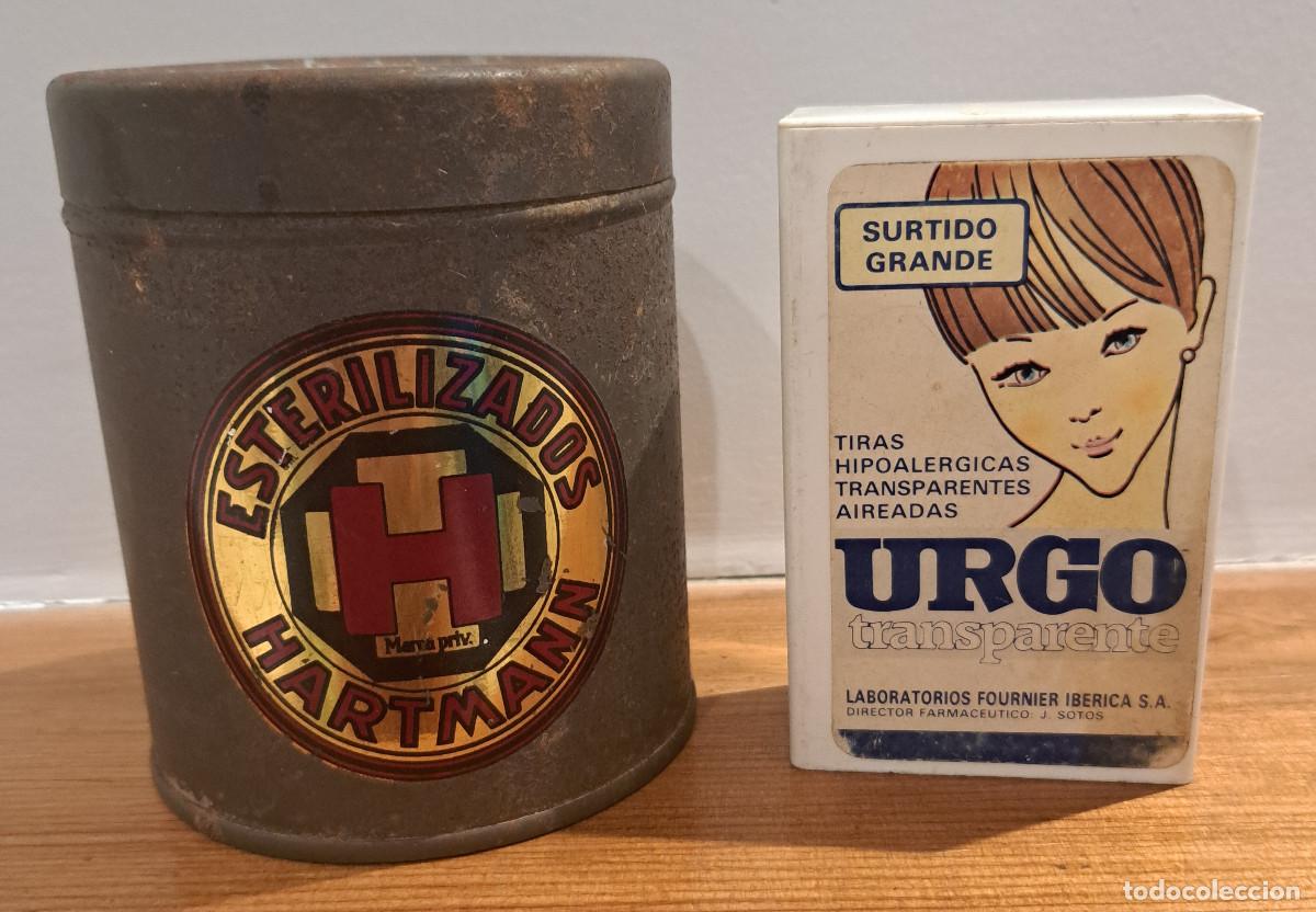 Boxes and metal boxes: ESTERILIZADOS HARTMANN - BOTE METALICO y TIRAS HIPOAL&Eacute;RGICAS URGO - CAJITA