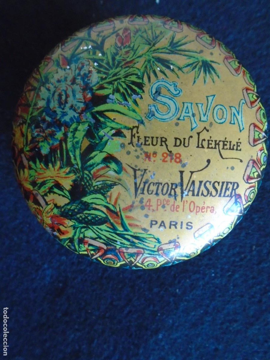 Boxes and metal boxes: (LA-251200)CAJA DE LATA LITOGRAFIADA SAVON DE VICTOR VAISSIER-PARIS