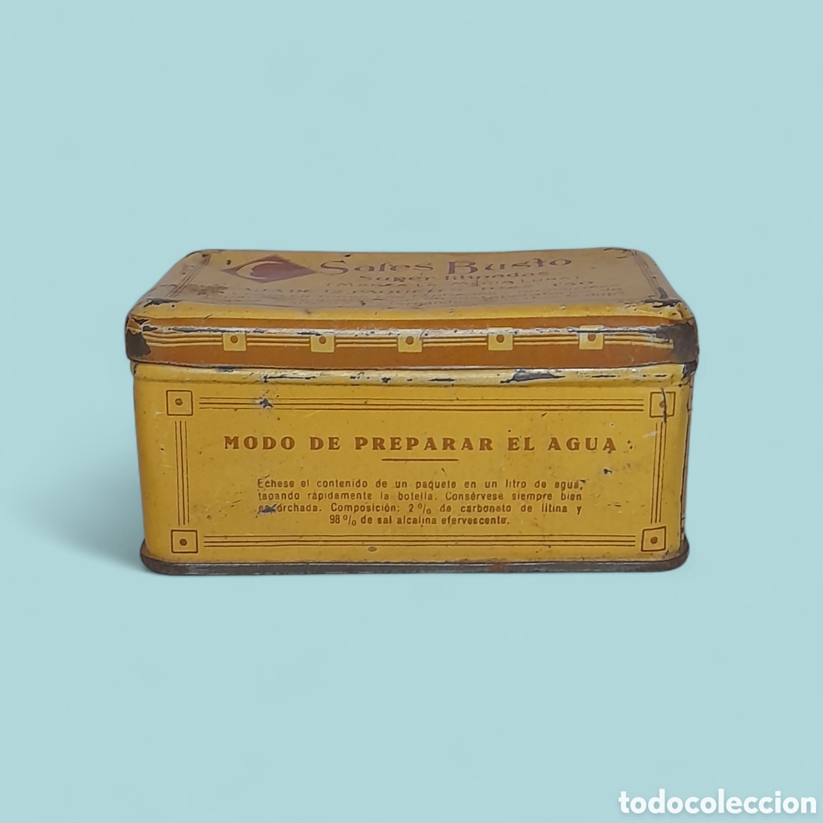 Cajas y cajitas met&aacute;licas: Antigua lata serigrafiada. - Foto 2