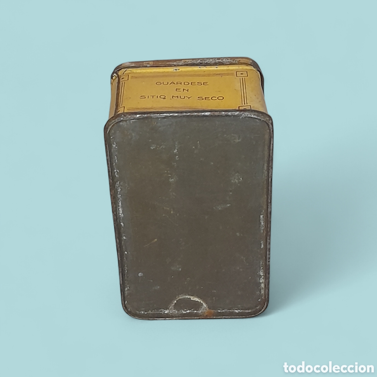 Cajas y cajitas met&aacute;licas: Antigua lata serigrafiada. - Foto 4