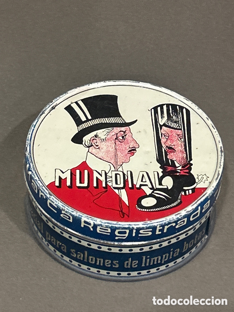 Blechdosen und Kisten: ANTIGUA CAJA DE HOJALATA MUNDIAL ESPECIAL PARA SALONES DE LIMPIA BOTAS 1939 *UNICA* *VER FOTOS*