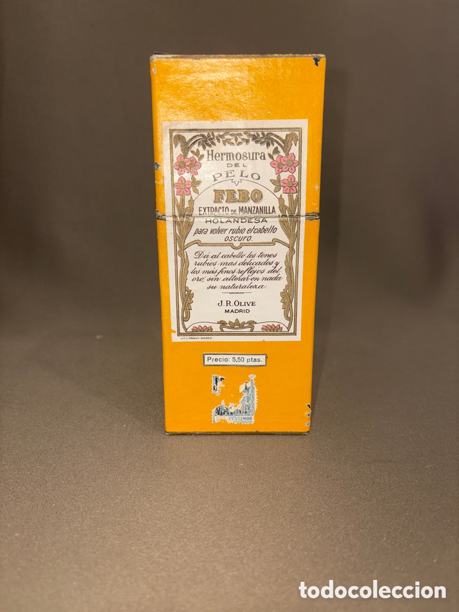 Blechdosen und Kisten: Antigua caja de hermosura del pelo*FEBO*extracto de manzanilla holandesa,J.R.Olive(Madrid)*ver fotos