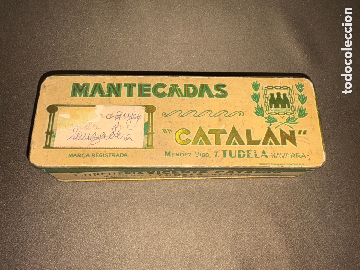 Blechdosen und Kisten: Antigua CAJA MANTECADOS CATALAN -TUDELA NAVARRA*ver fotos*