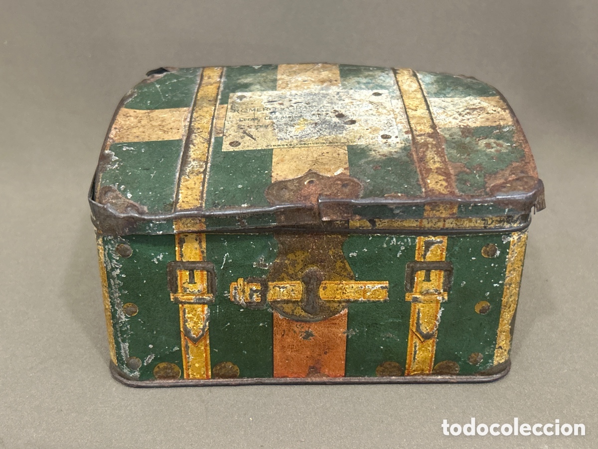 Blechdosen und Kisten: CAJA DE HOJALATA CHOCOLATES ROMERO Y GRANDE HERMANOS BENAVENTE ORBIGO, CERAS, CAF&Eacute;S *VER FOTOS*