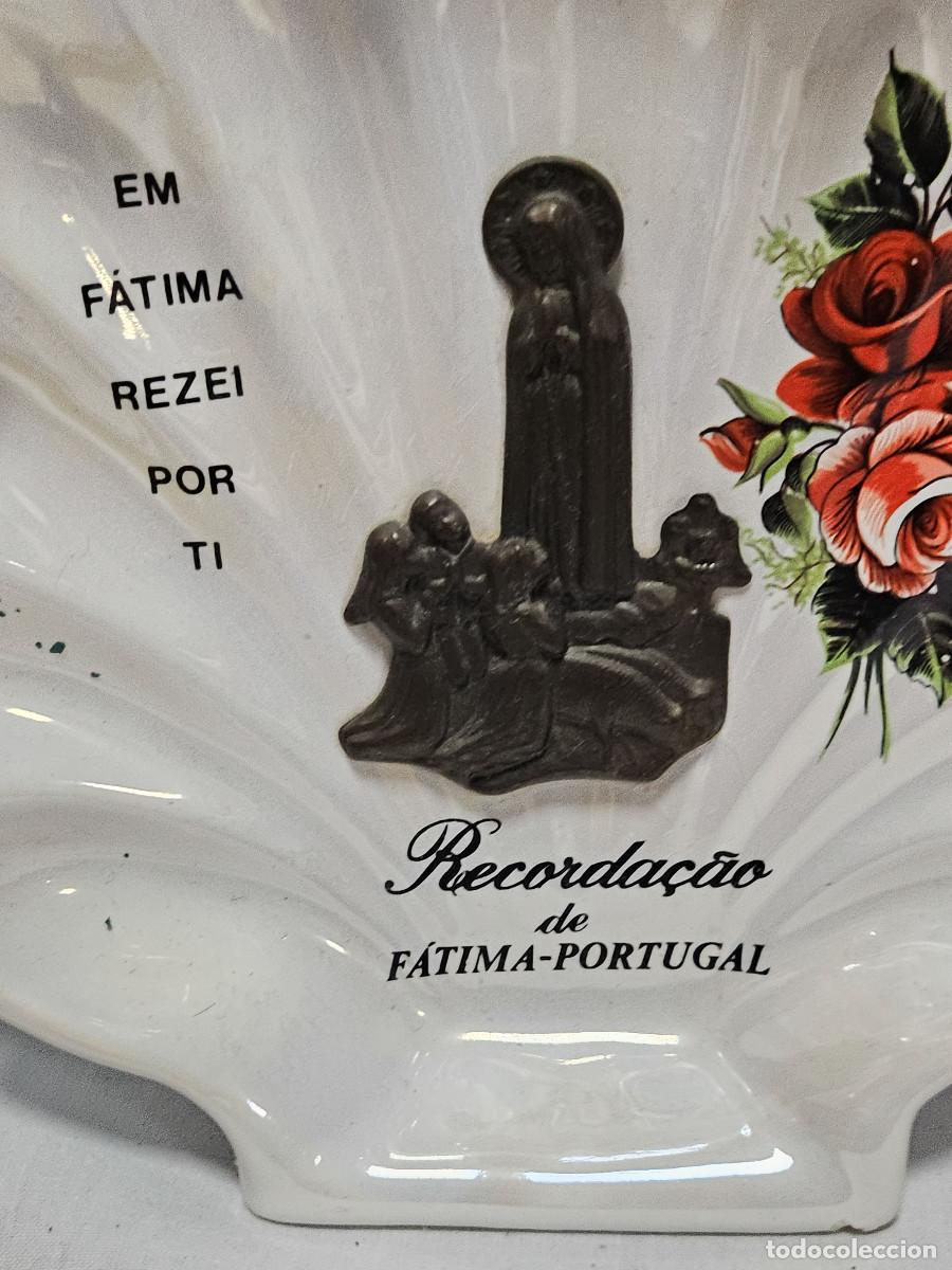 Cajas y cajitas met&aacute;licas: concha de ceramica con virgen - Foto 3