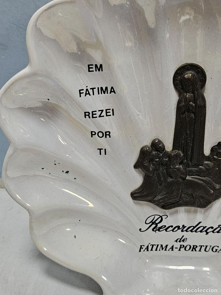Cajas y cajitas met&aacute;licas: concha de ceramica con virgen - Foto 4